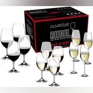 Riedel Ouverture Red/White Magnum And Champagne Glass Set Of 12